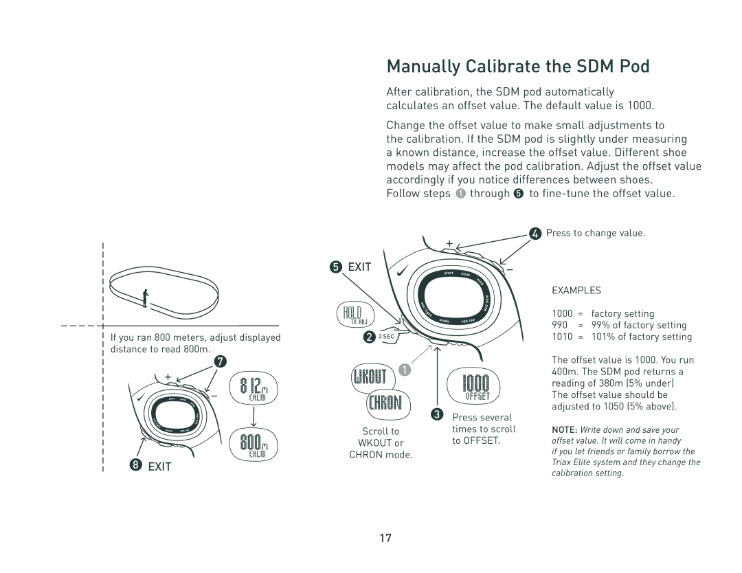 Nike HRM/SDM manual Manually Calibrate the SDM Pod 