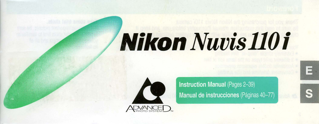 Nikon 110i instruction manual Nikon Nuvisll0 