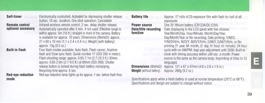 Nikon 110i instruction manual Self-timer 