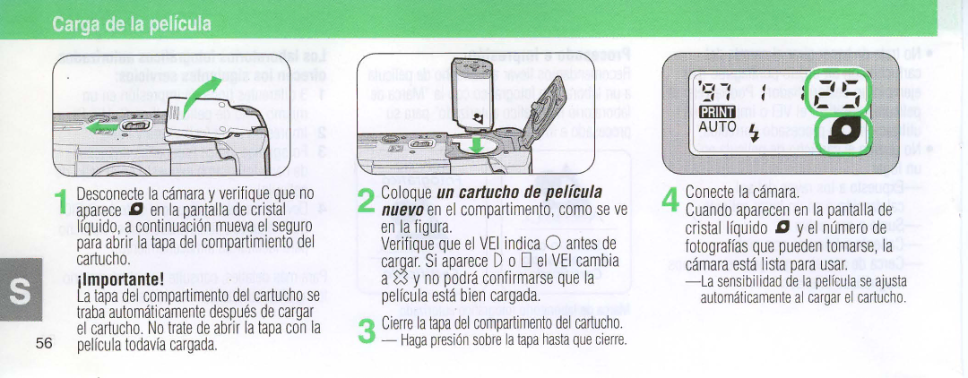 Nikon 110i instruction manual Pelfcula todavia cargada, Nuevo en el compartimento, como se ve en la figura 