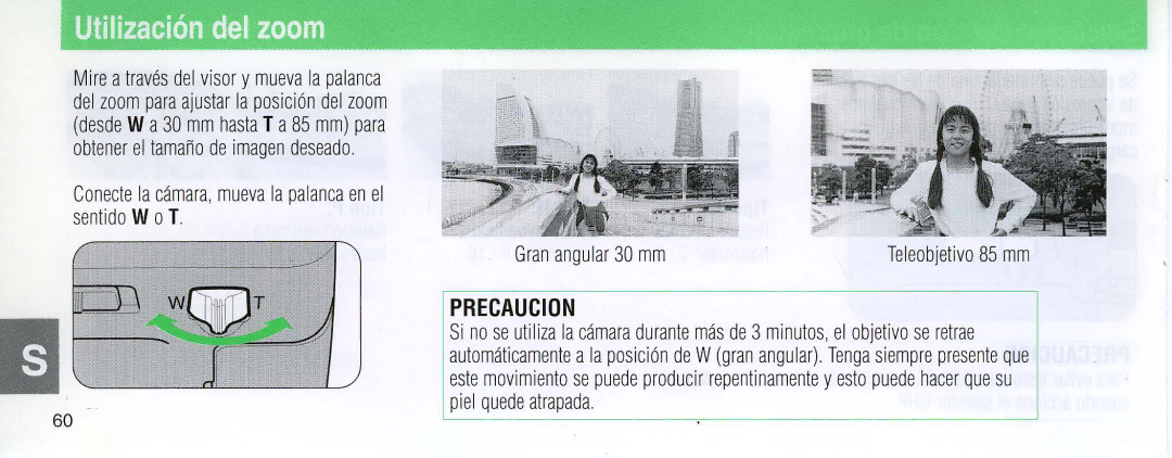 Nikon 110i instruction manual Utilizaci6n del zoom, Precaucion 