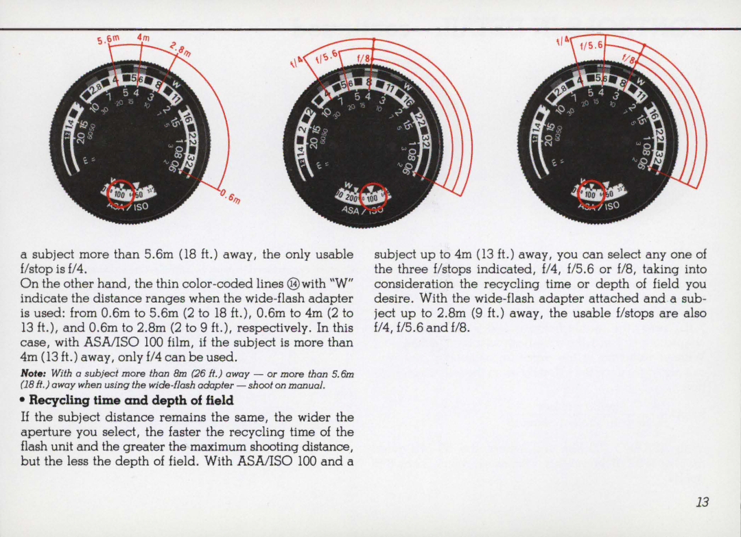 Nikon 14 manual Recycling time and depth of field 