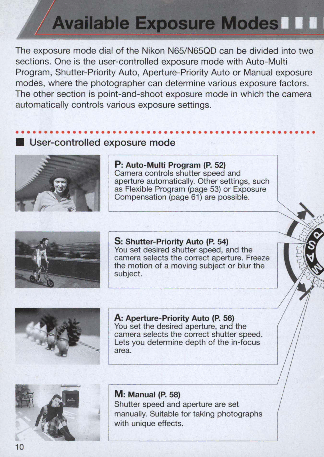 Nikon 1713, 1714 instruction manual User-controlled exposure mode 