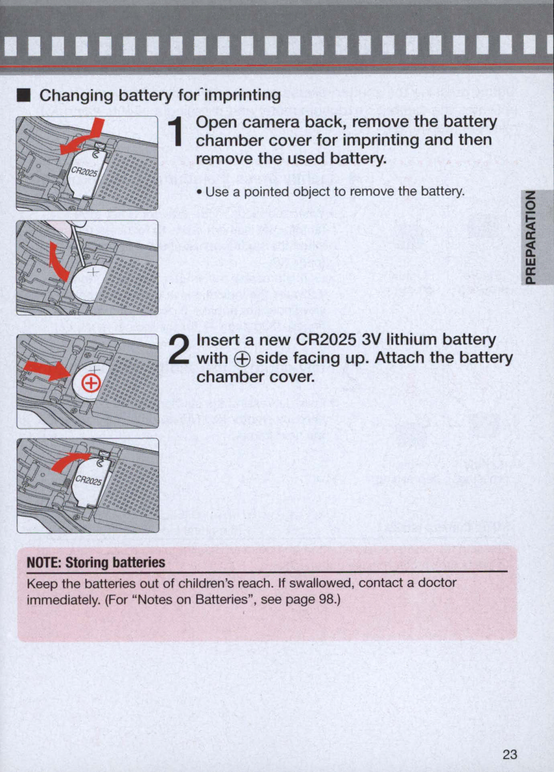 Nikon 1714, 1713 instruction manual Use a pointed object to remove the battery 