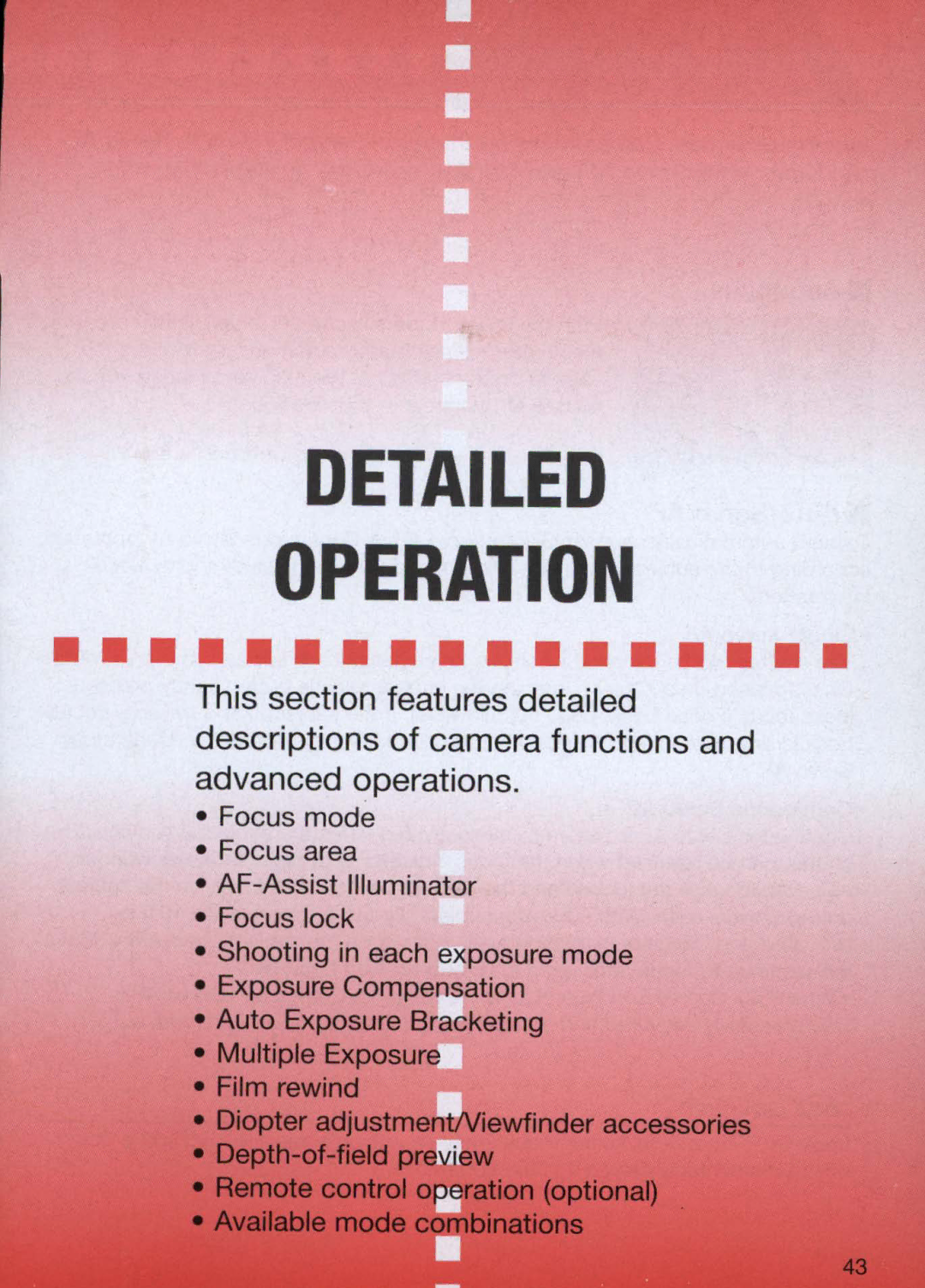 Nikon 1714, 1713 instruction manual Detailed Operation 