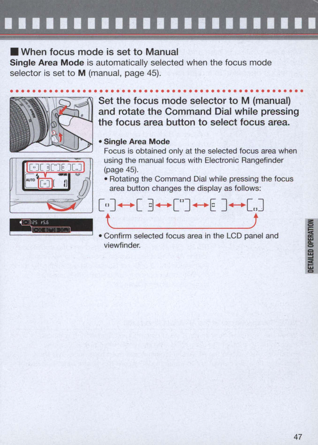 Nikon 1714, 1713 instruction manual +-+ 3+-+ +-+E +-+J, When focus mode is set to Manual 