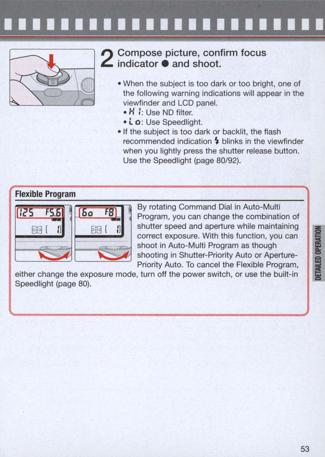 Nikon 1714, 1713 instruction manual Flexible Program 