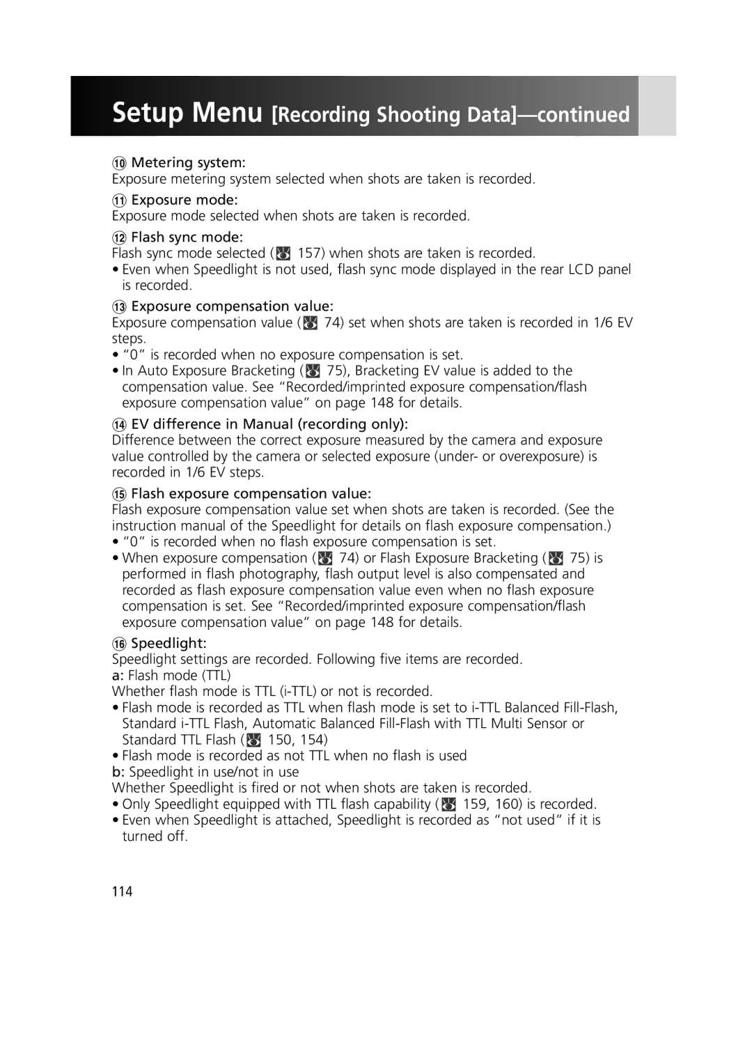 Nikon 1799 instruction manual Setup Menu Recording Shooting Data 