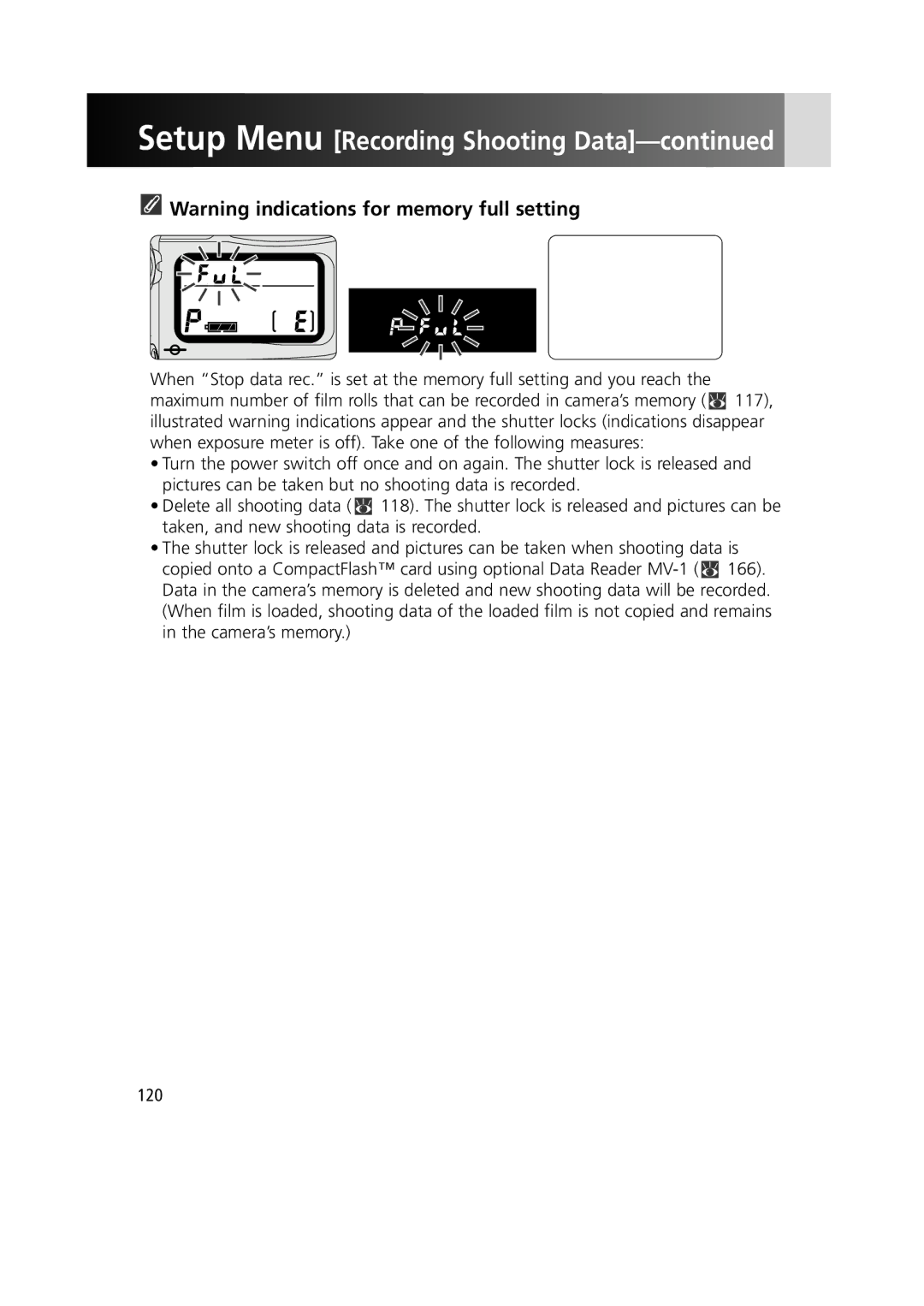 Nikon 1799 instruction manual Setup Menu Recording Shooting Data 