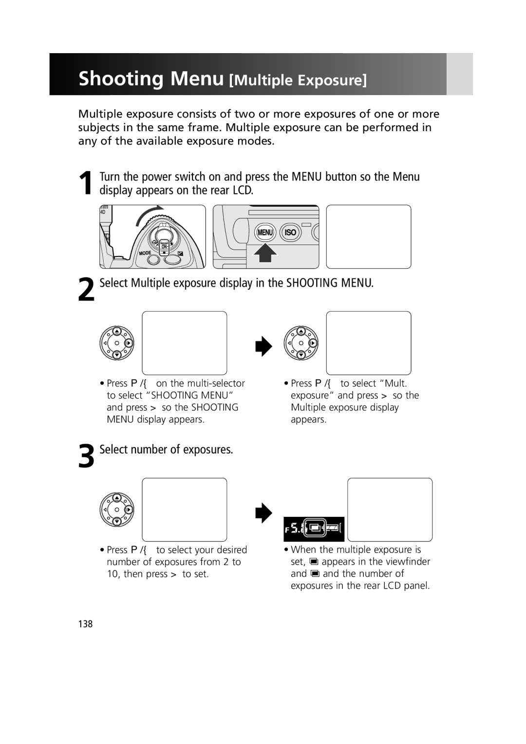 Nikon 1799 instruction manual Shooting Menu Multiple Exposure, Select number of exposures 