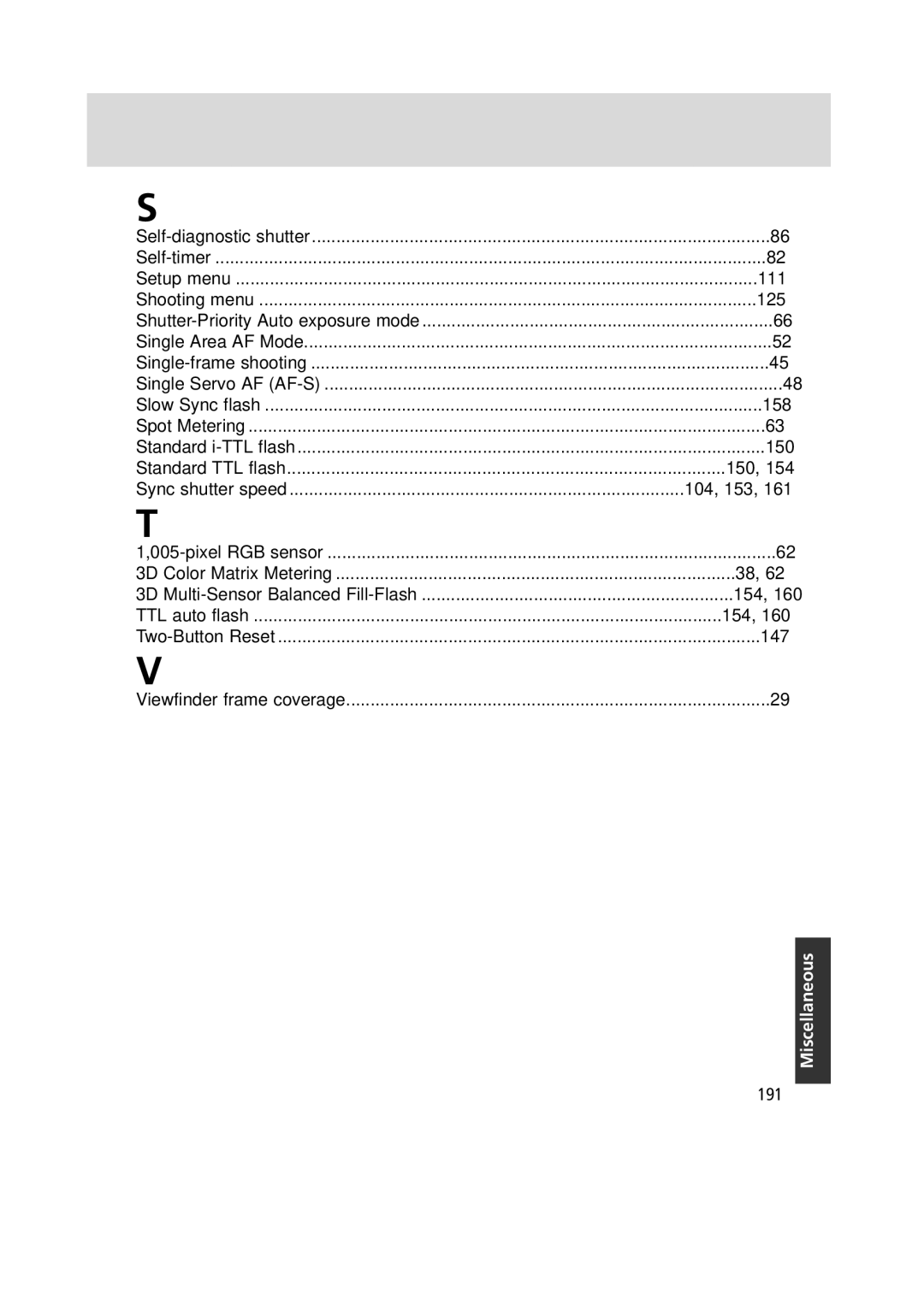 Nikon 1799 instruction manual 104, 153, 191 