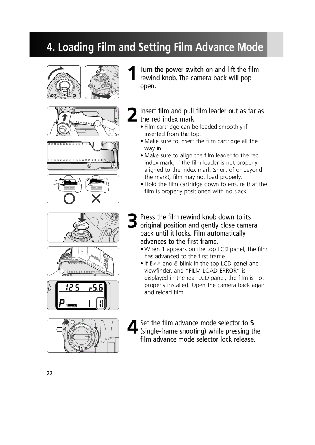 Nikon 1799 instruction manual Loading Film and Setting Film Advance Mode 