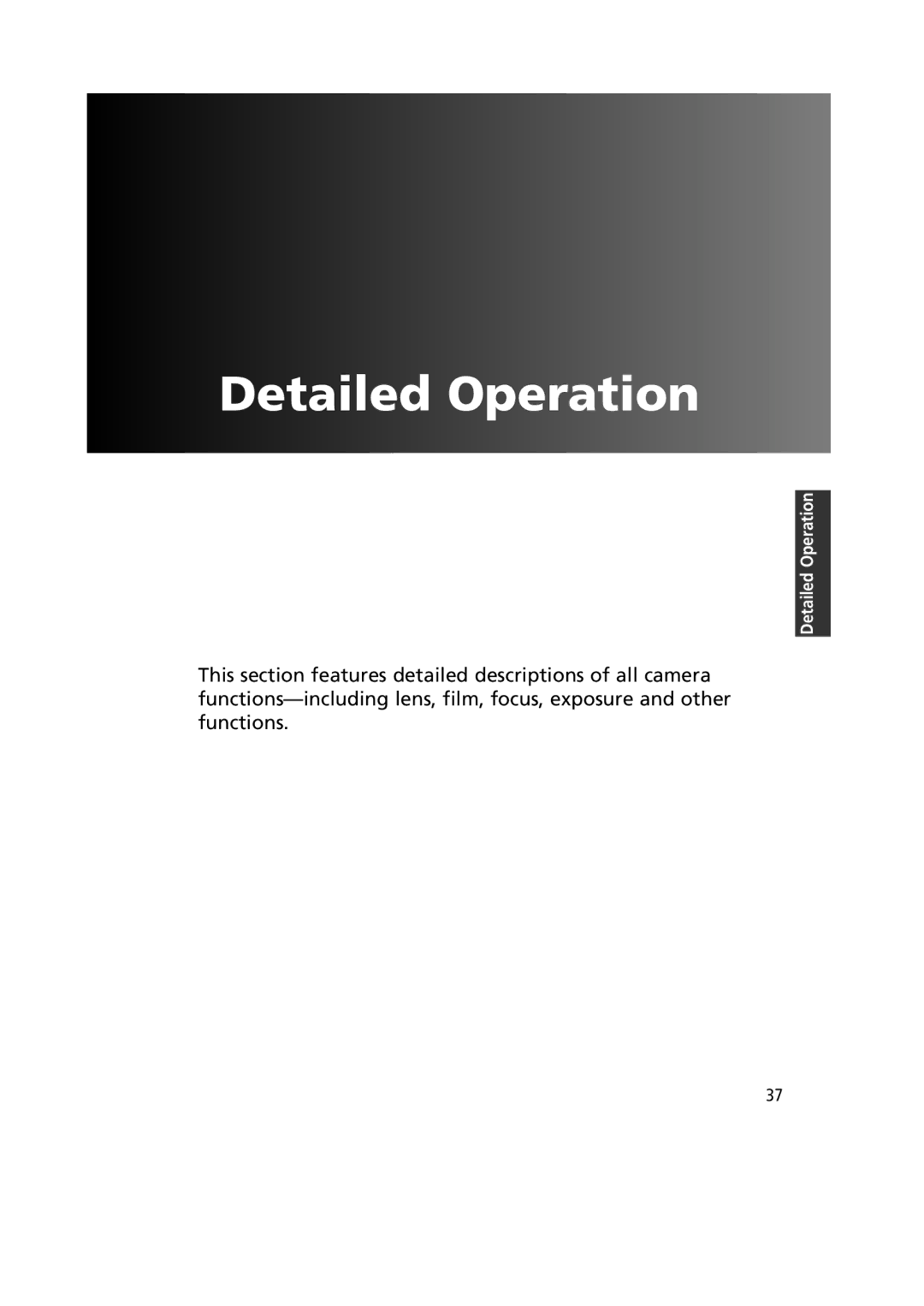 Nikon 1799 instruction manual Detailed Operation 