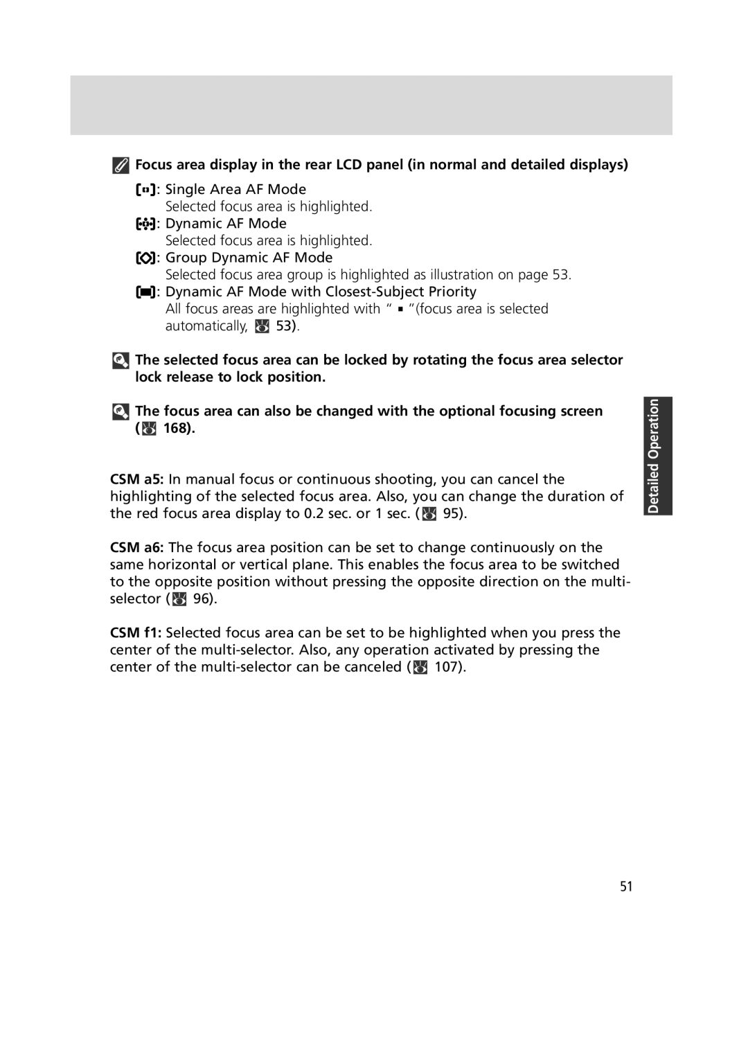 Nikon 1799 instruction manual Selected focus area is highlighted. f Group Dynamic AF Mode 