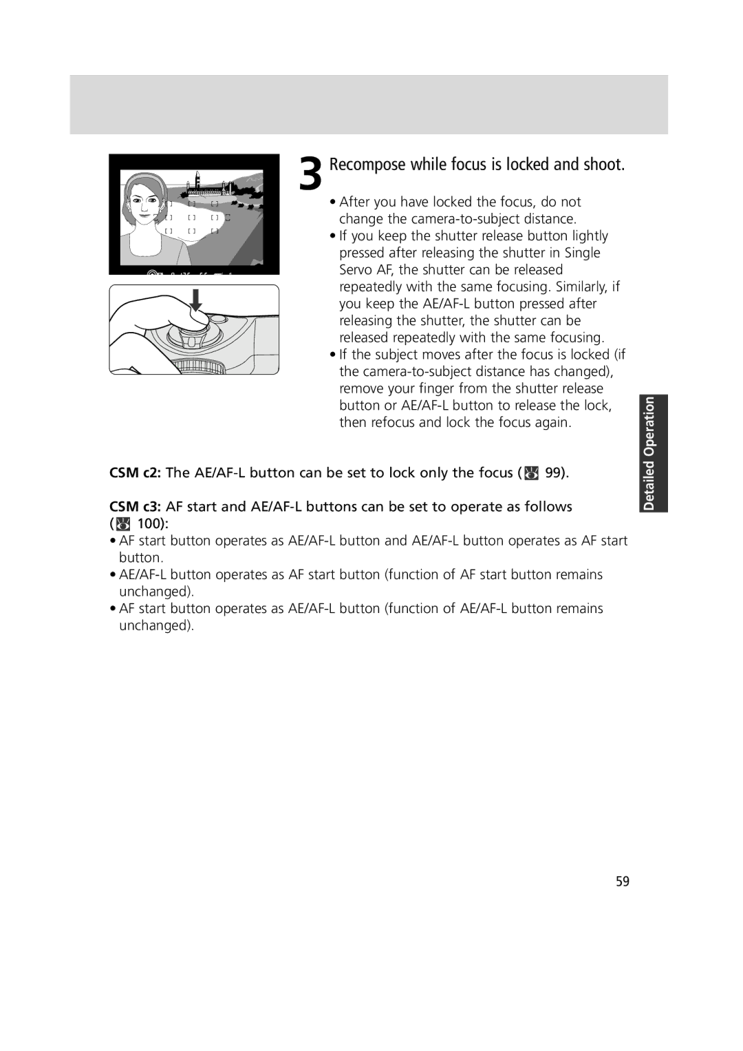 Nikon 1799 instruction manual Recompose while focus is locked and shoot 