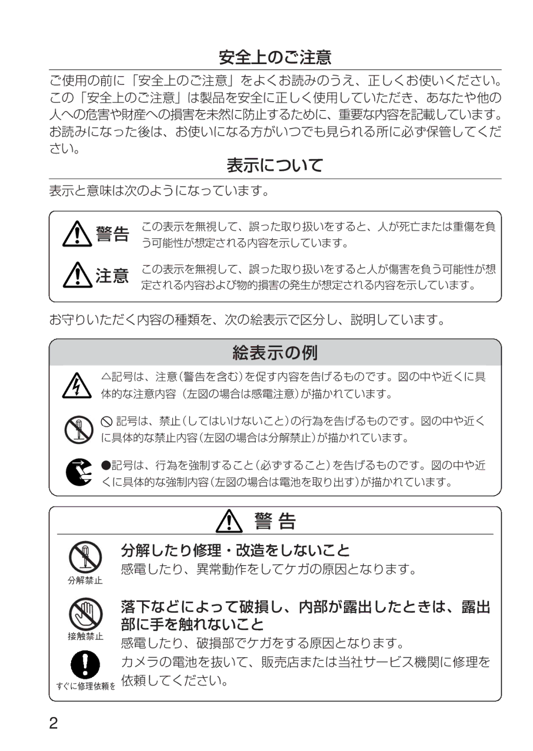 Nikon 1909 instruction manual 安全上のご注意 