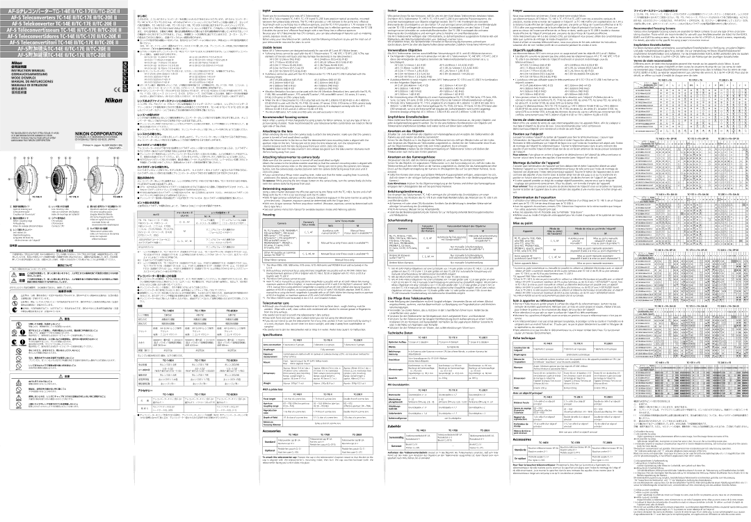 Nikon 2129 instruction manual Usable lenses, Recommended focusing screens, Attaching to the lens, Determining exposure 