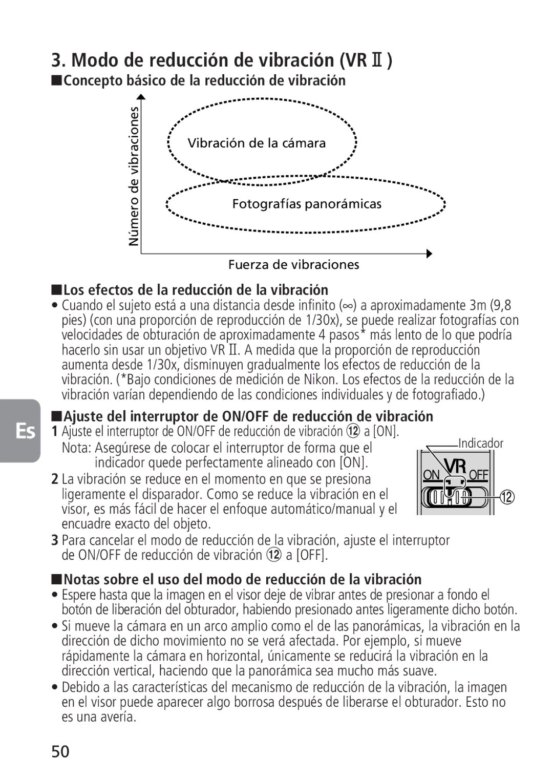 Nikon 2160, 4129 instruction manual Modo de reducción de vibración VR@, Concepto básico de la reducción de vibración 