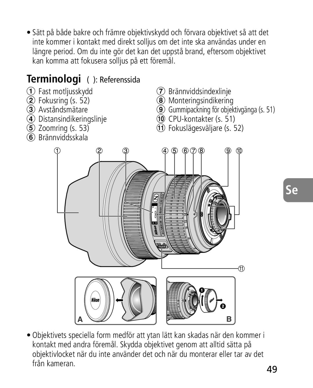 Nikon 4920, 2163 instruction manual Terminologi Referenssida 