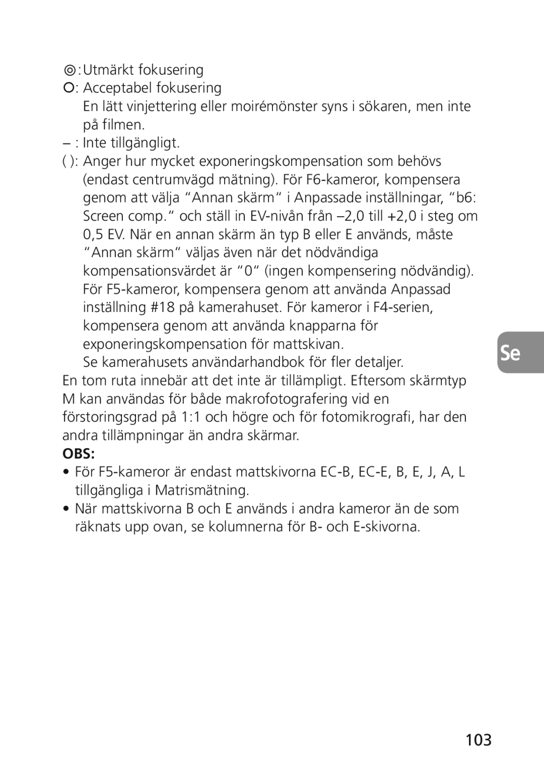 Nikon 2174 user manual 103, Obs 