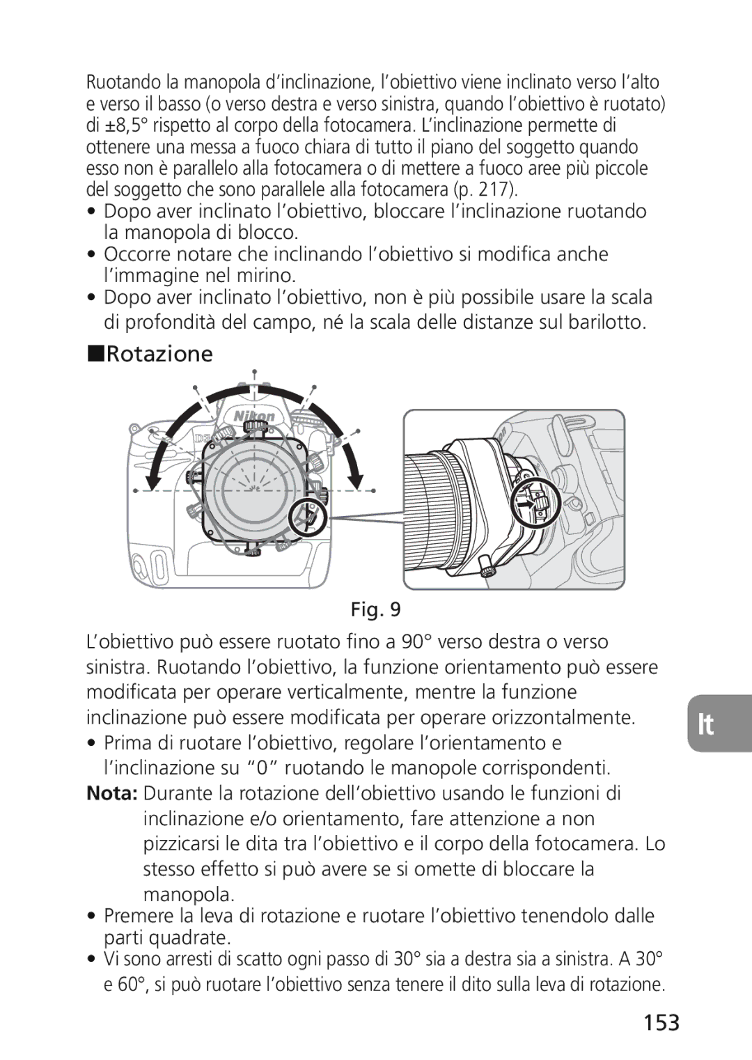 Nikon 2174 user manual Rotazione, 153 