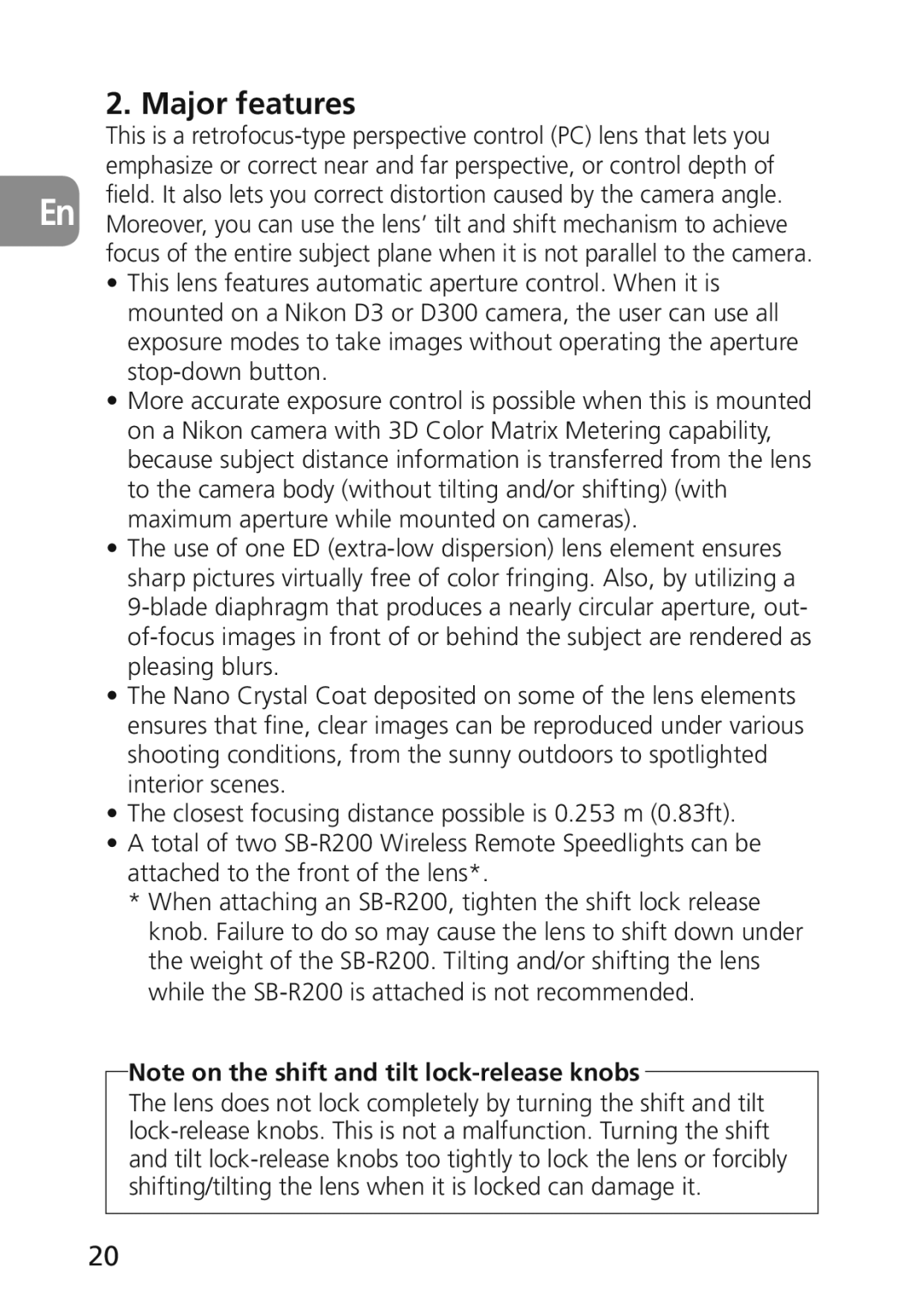 Nikon 2174 user manual Major features 