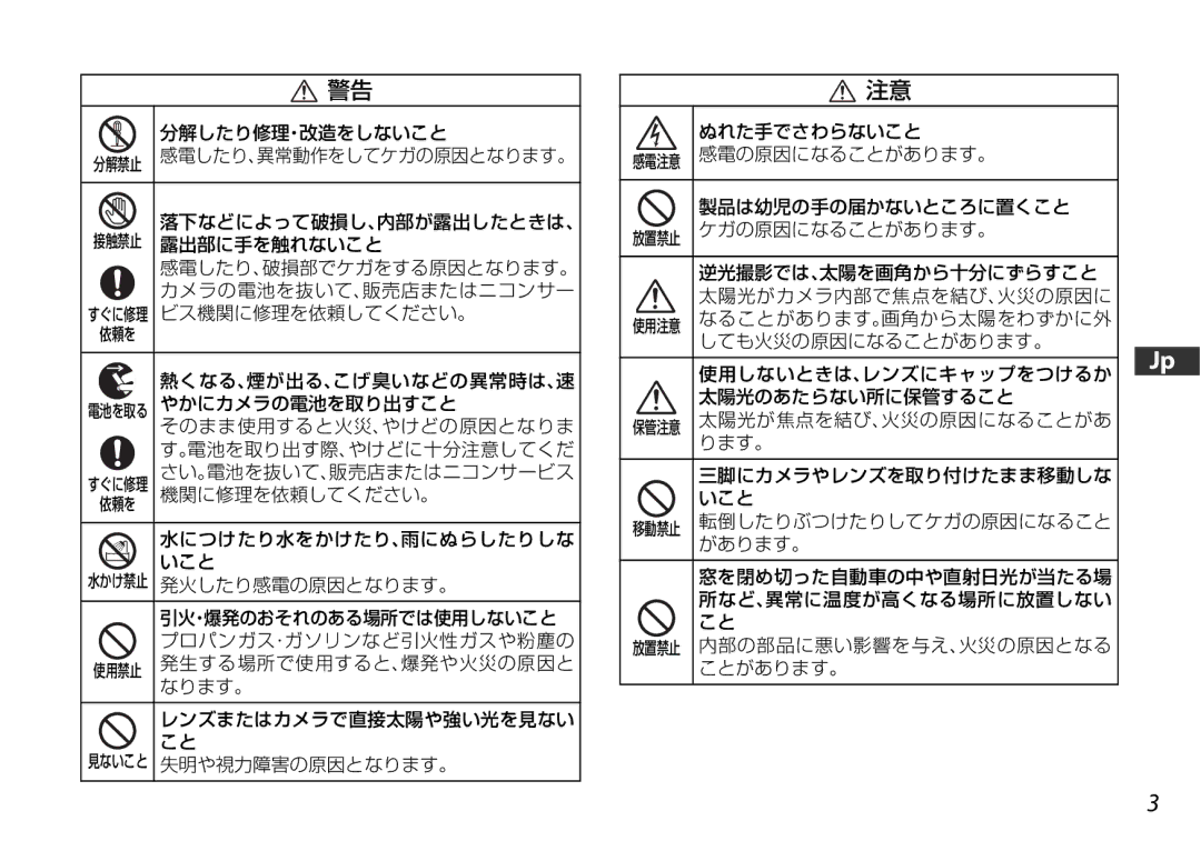 Nikon 2178 user manual 分解したり修理・改造をしないこと 