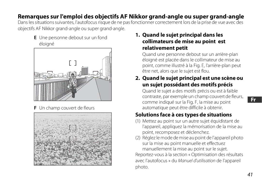 Nikon 2178 user manual Solutions face à ces types de situations 