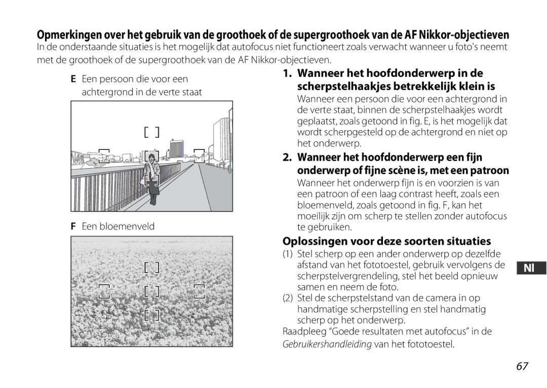 Nikon 2179 Wanneer het hoofdonderwerp een fijn, Oplossingen voor deze soorten situaties, Achtergrond in de verte staat 