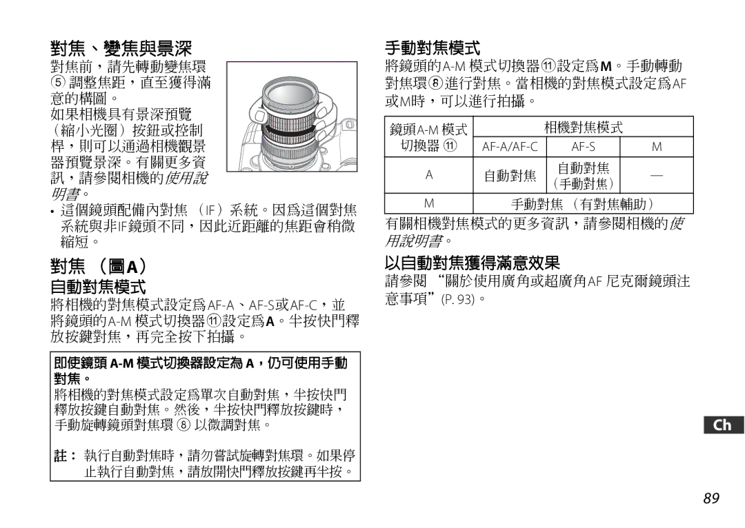 Nikon 2179 user manual 對焦、變焦與景深 