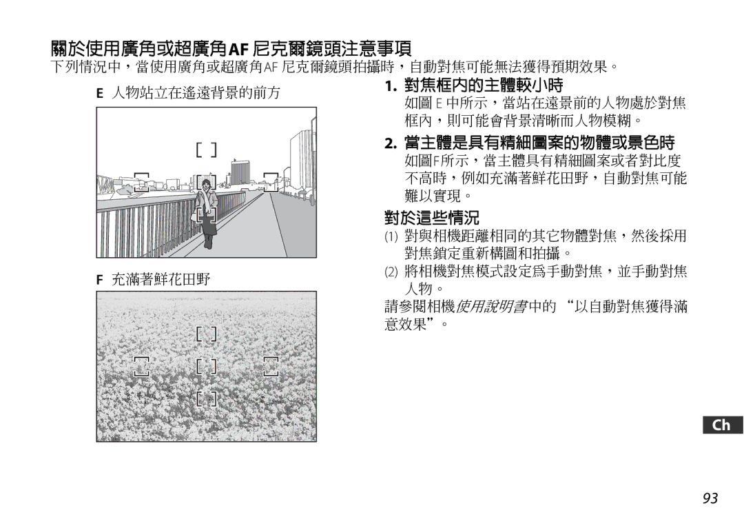 Nikon 2179 user manual 關於使用廣角或超廣角af 尼克爾鏡頭注意事項 