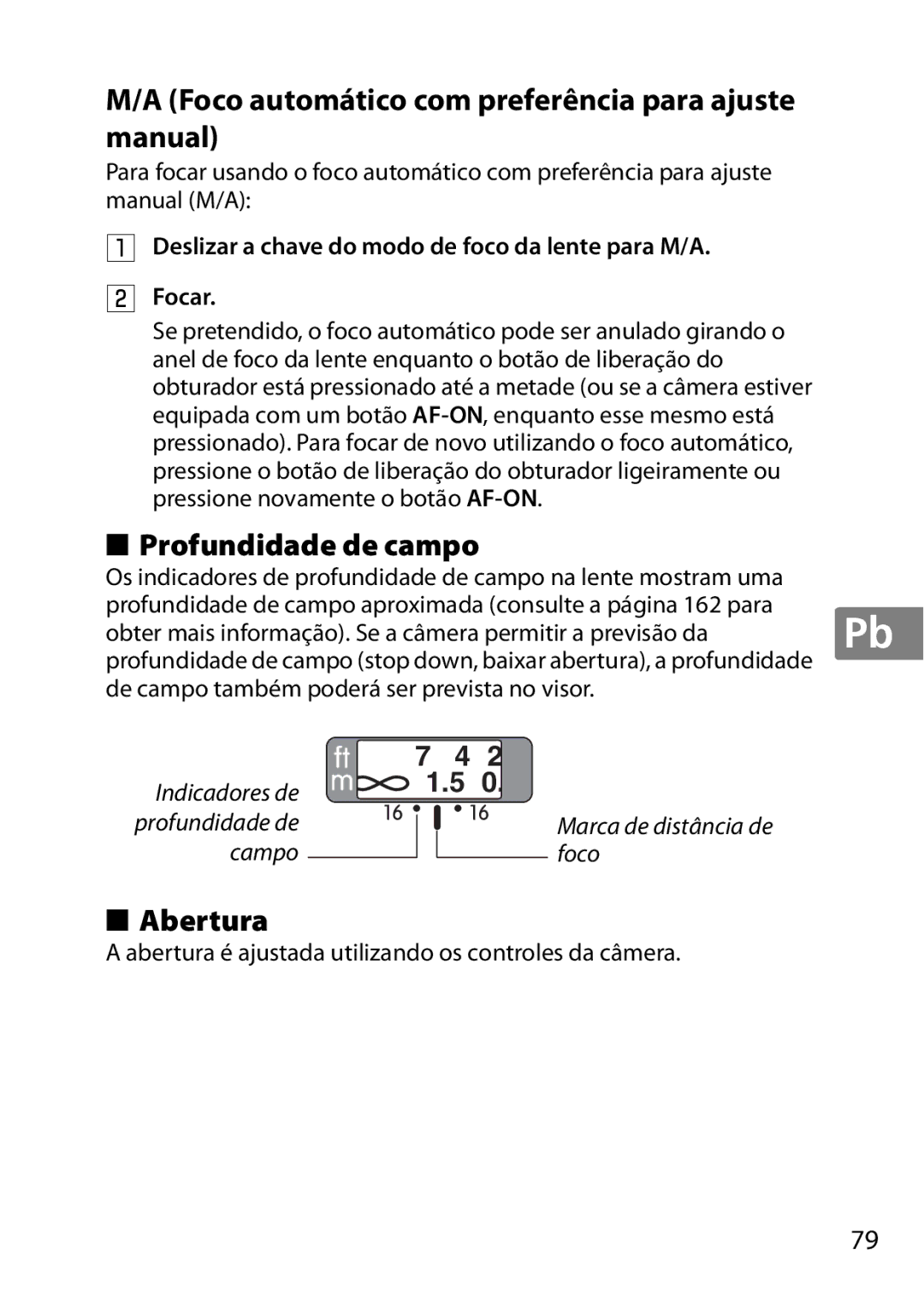 Nikon 2183 Foco automático com preferência para ajuste manual, Deslizar a chave do modo de foco da lente para M/A Focar 