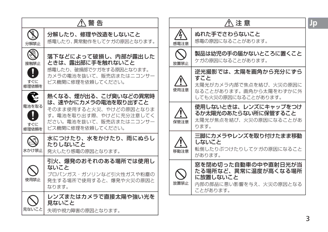 Nikon 24mm f/1.4G ED, 2184 manual 分解したり、修理や改造をしないこと 