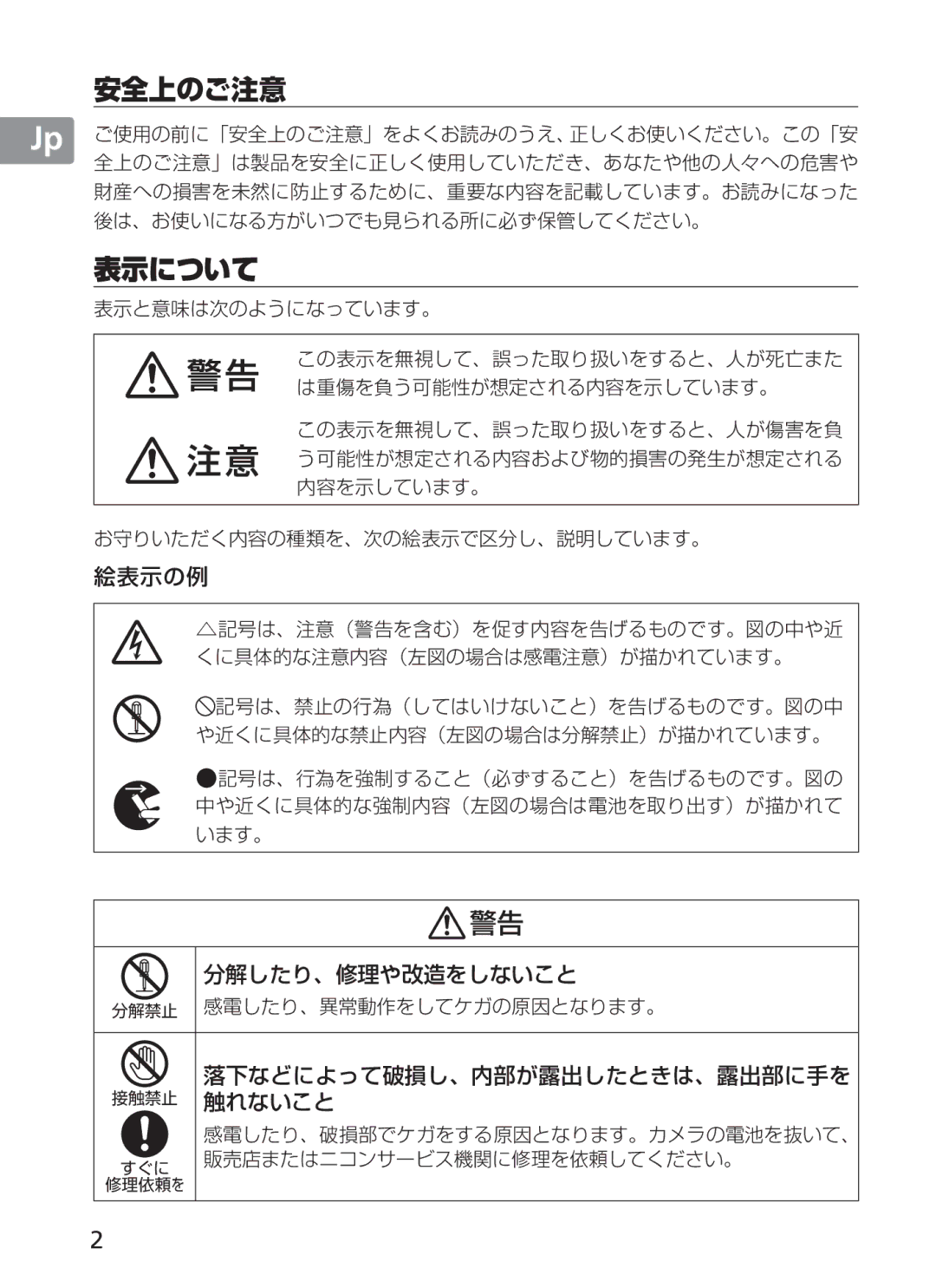 Nikon 2191 manual 安全上のご注意 