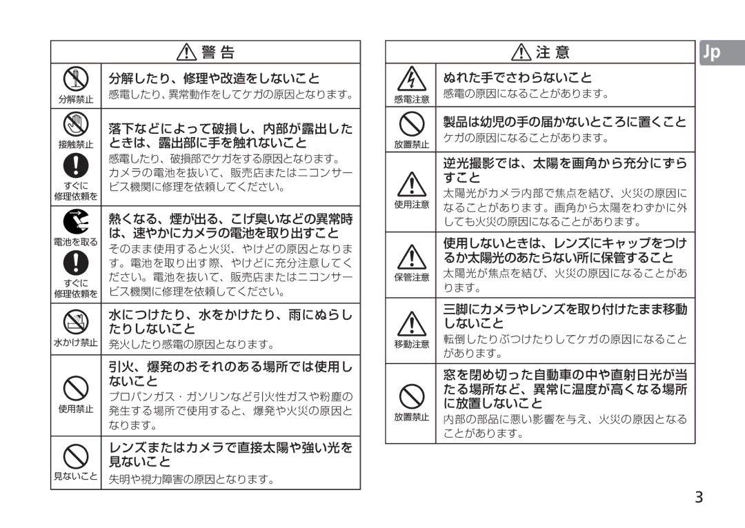 Nikon 2193 manual 分解したり、修理や改造をしないこと 