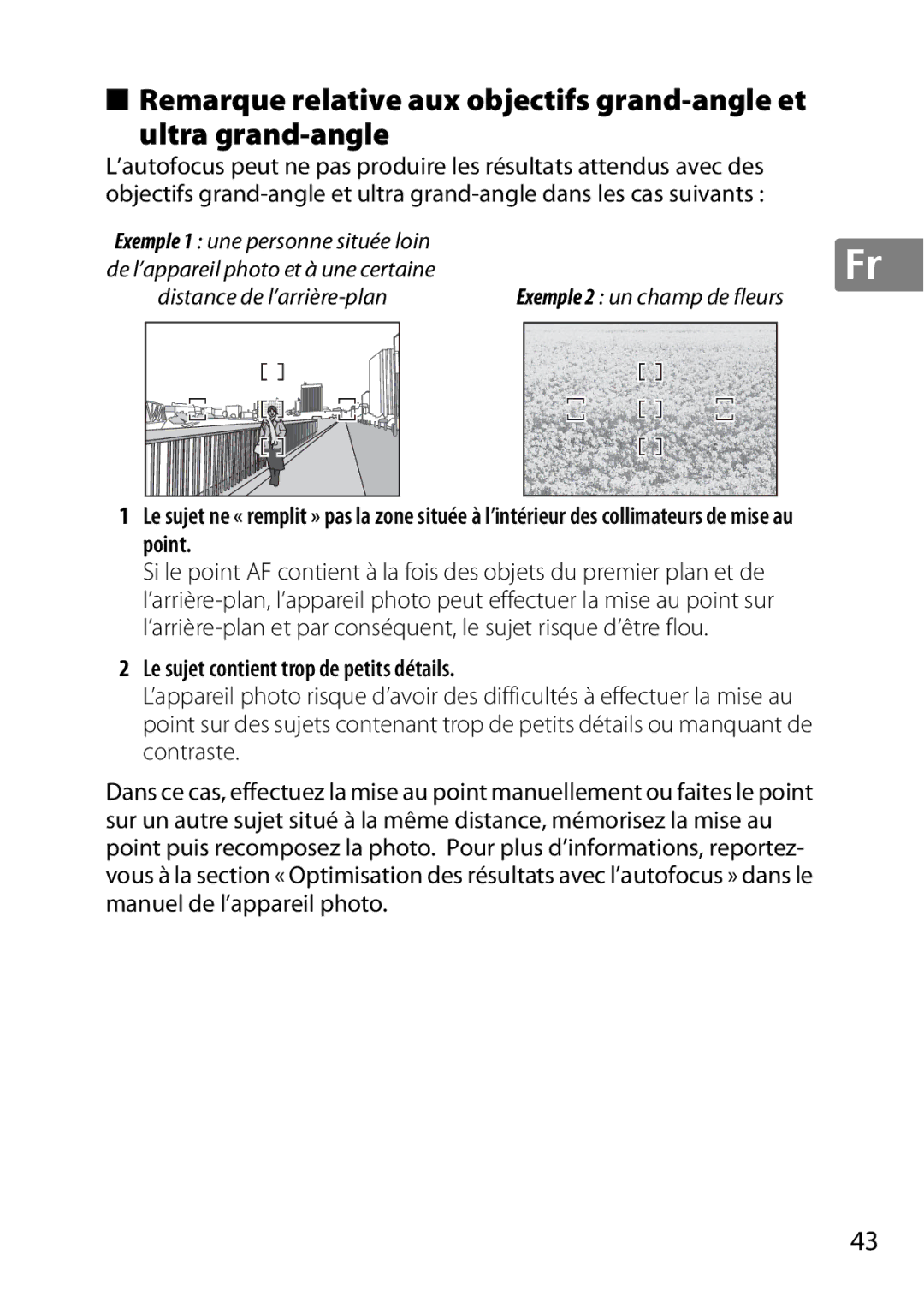 Nikon 2196 user manual Le sujet contient trop de petits détails 