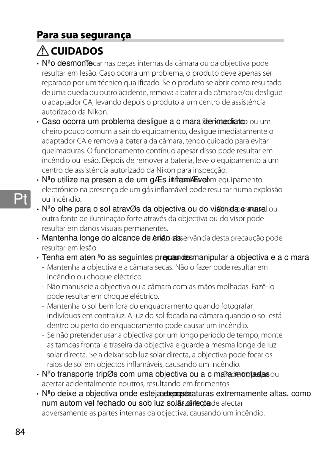 Nikon 2196 user manual Para sua segurança 