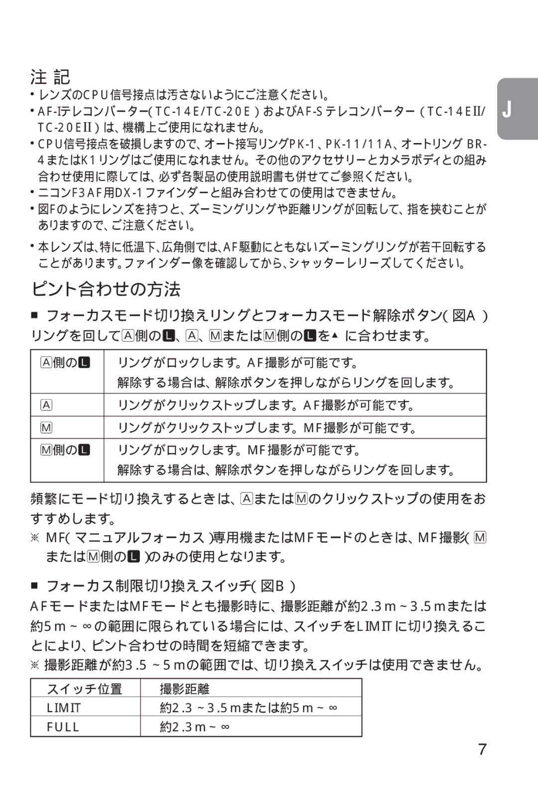 Nikon 2208 instruction manual ピント合わせの方法 