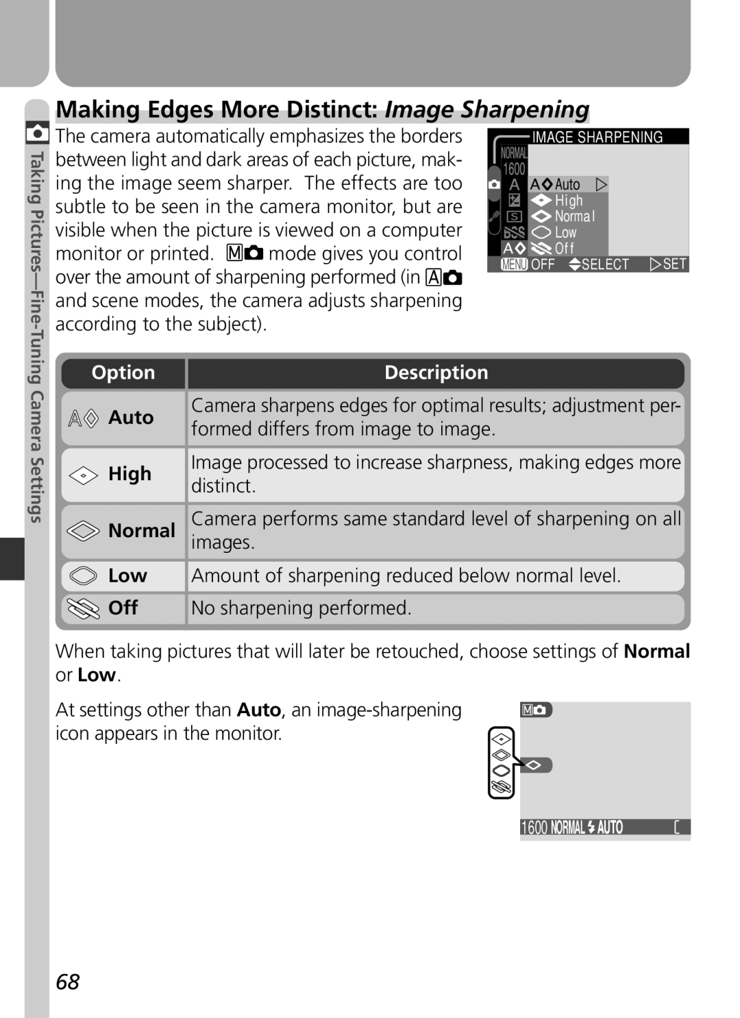 Nikon 2500 manual Making Edges More Distinct Image Sharpening 