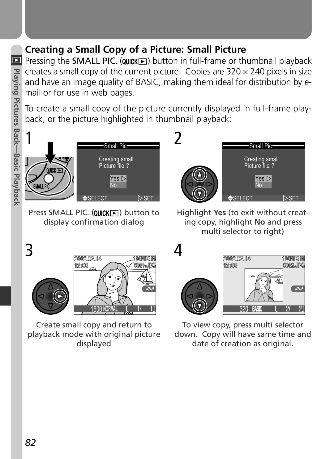 Nikon 2500 manual Creating a Small Copy of a Picture Small Picture 