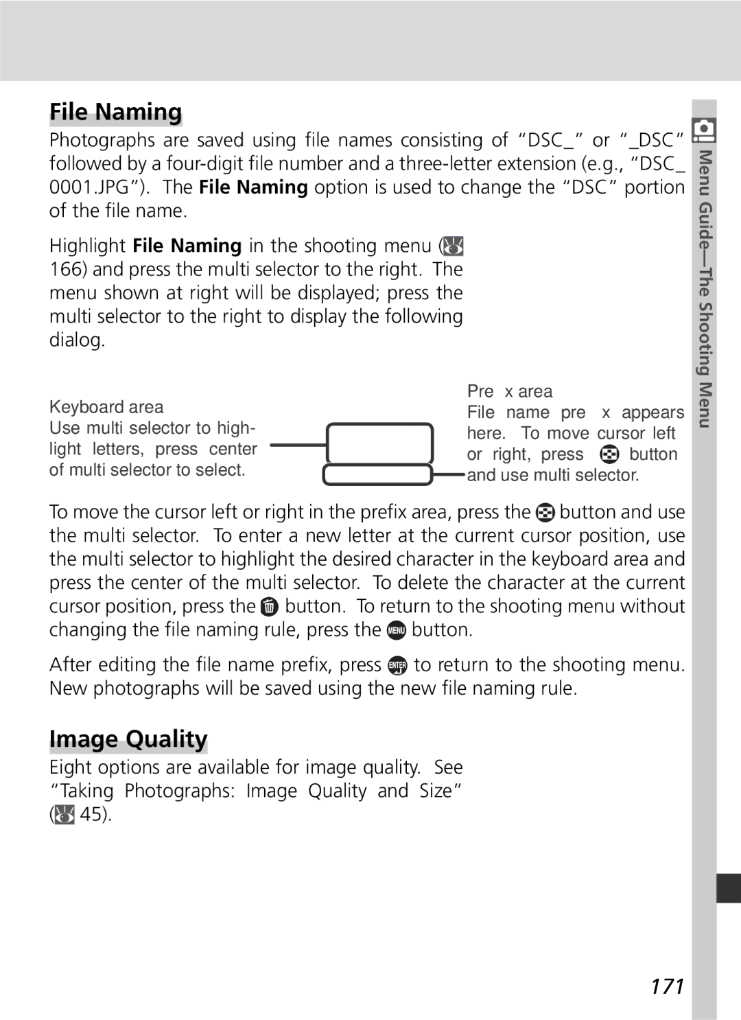 Nikon 25215 manual File Naming, 171 