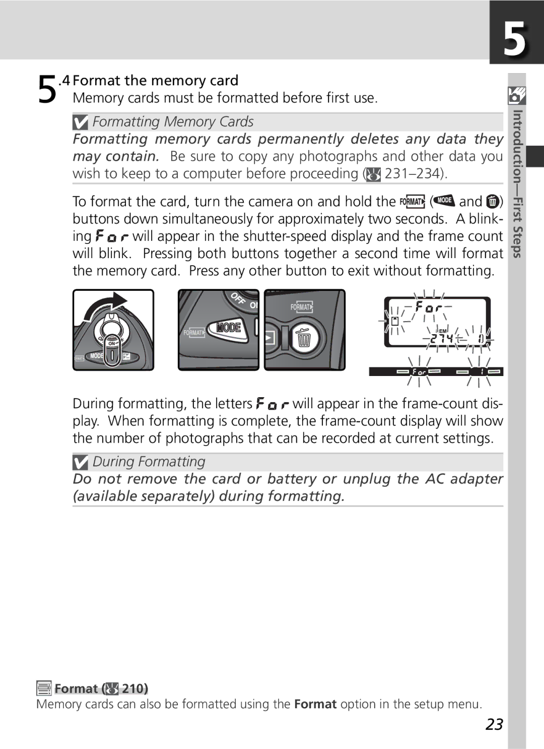 Nikon 25215 manual Format 