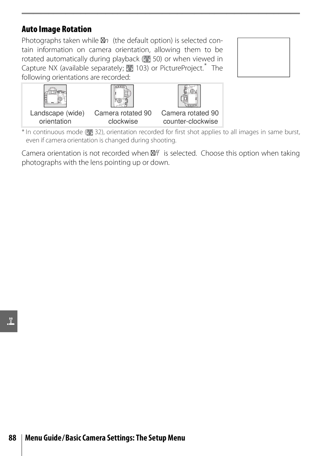 Nikon 25420 manual Auto Image Rotation 