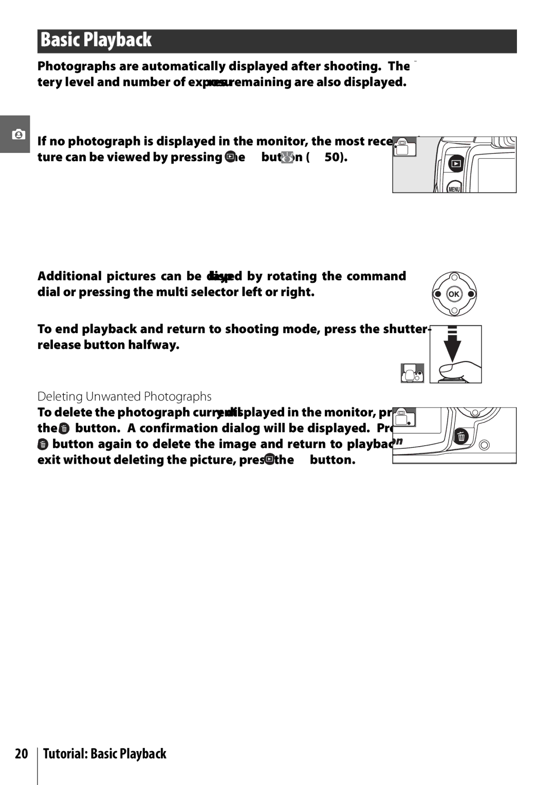 Nikon 25420 manual Tutorial Basic Playback, Deleting Unwanted Photographs 