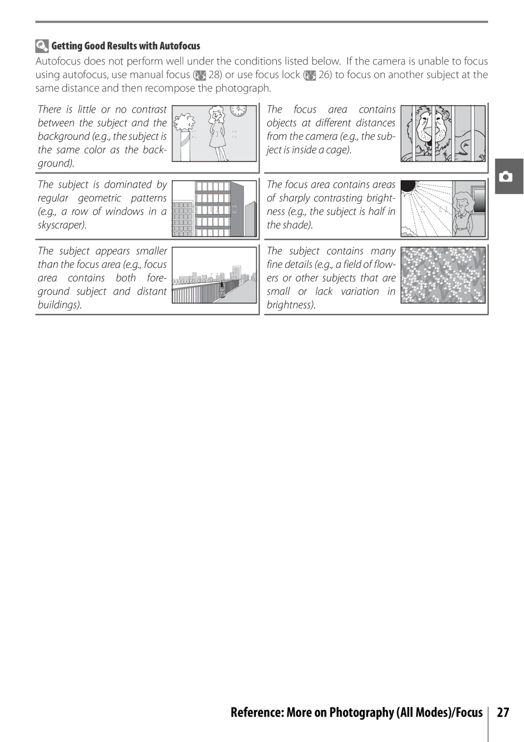 Nikon 25420 manual Getting Good Results with Autofocus 