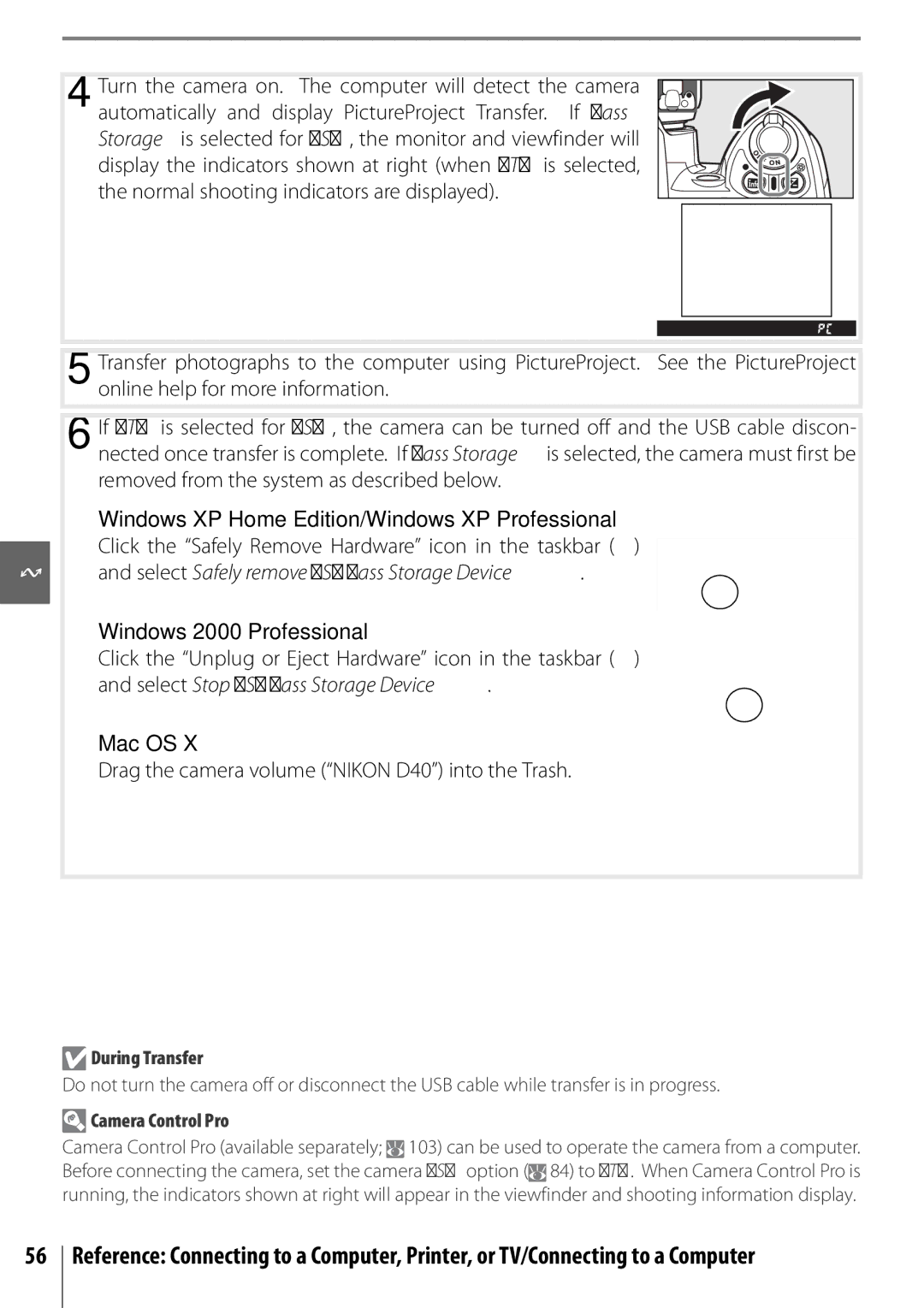 Nikon 25420 manual Windows XP Home Edition/Windows XP Professional, Windows 2000 Professional, Mac OS 