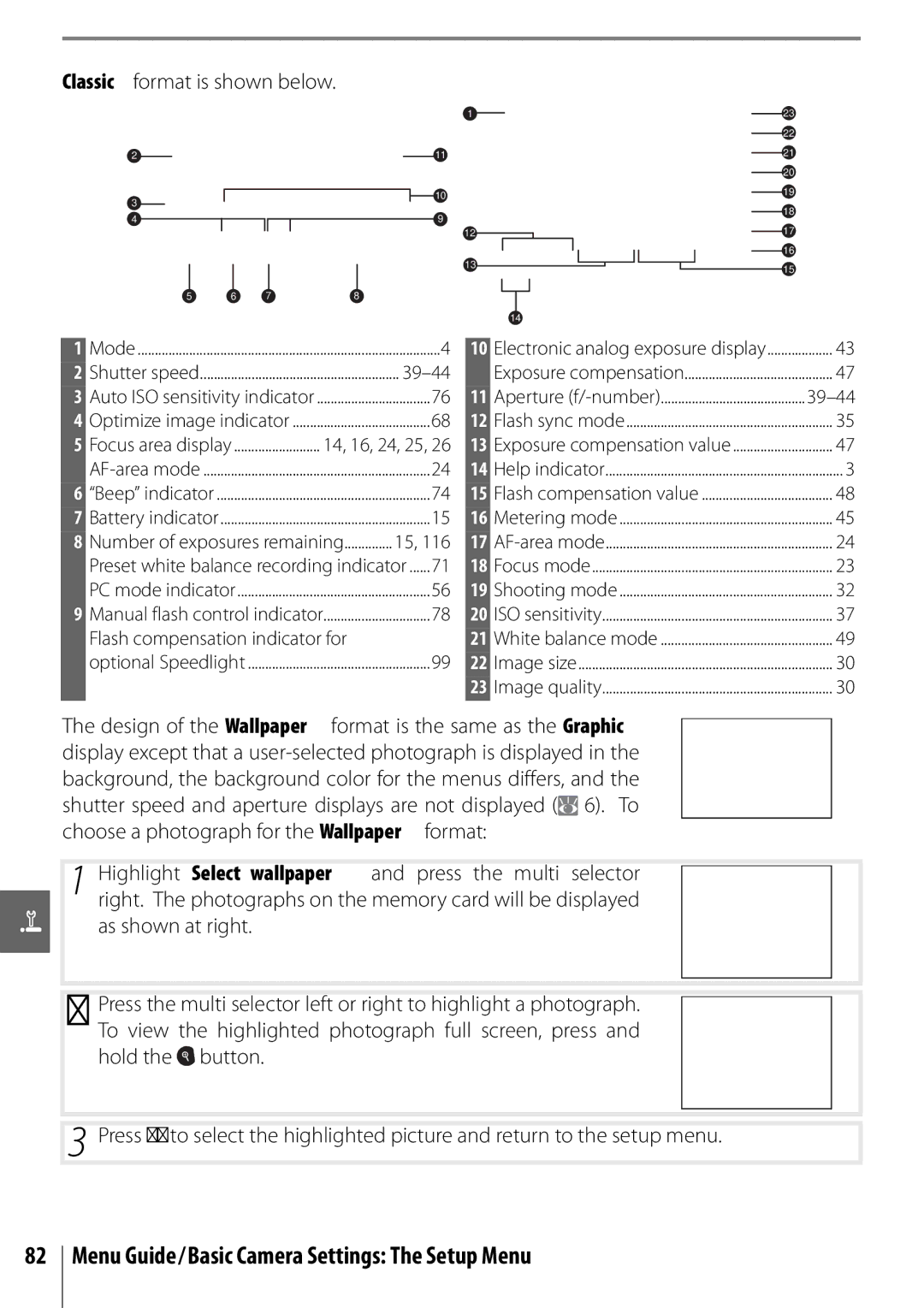 Nikon 25420 manual Classic format is shown below, 39-44 