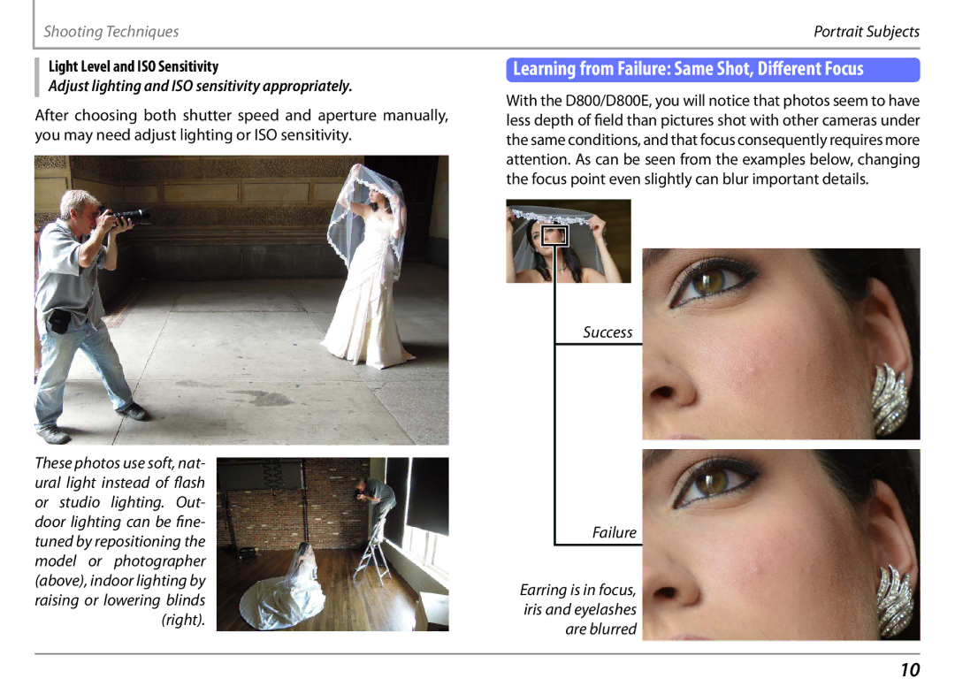 Nikon 25498B manual Light Level and ISO Sensitivity, Adjust lighting and ISO sensitivity appropriately 