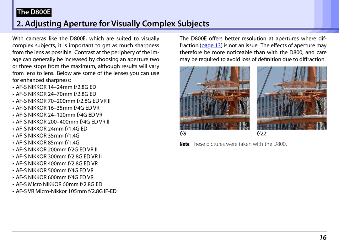 Nikon 25498B manual Adjusting Aperture for Visually Complex Subjects 