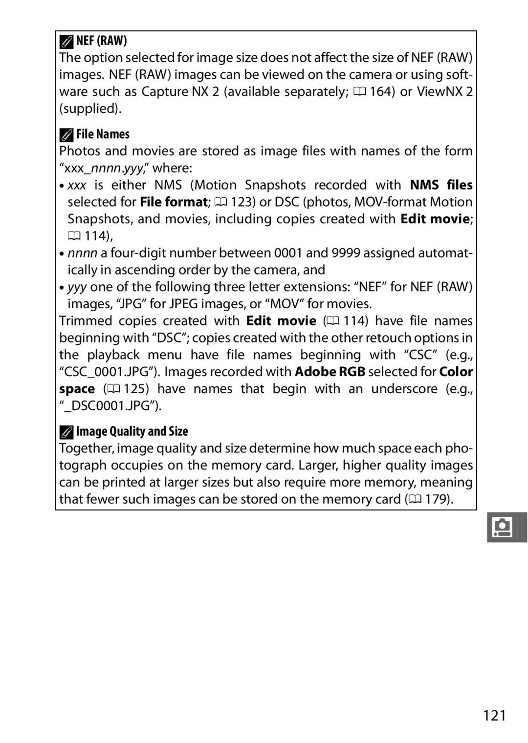 Nikon S1 Red, 27631, 27619, S1 White, 27629 manual 121, AFile Names, AImage Quality and Size 